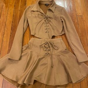 Tan Circle Skirt for Casual Work